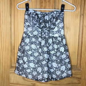 Wet Seal Grey Floral Tube Top (XS)